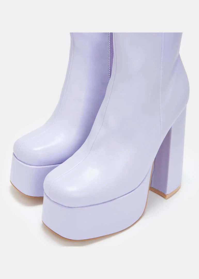 Koi Footwear Lexus 70's Platform Boots Purple New In