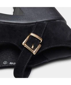 New In Koi Footwear Tira Suede Classic Mary Janes Pumps Black