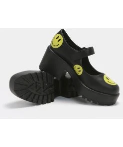 Koi Footwear Smiley Mary Janes Heels Black