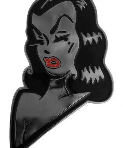 New In Kreepsville Vampira Face XL Enamel Pin Silver