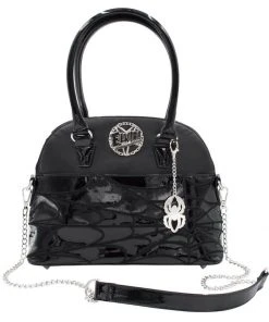 New In Kreepsville Elvira Macabre Mobile Web Handbag Black