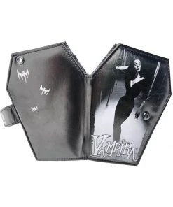 New In Kreepsville Vampira Mist Coffin Wallet Black