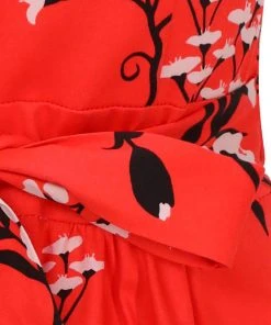 Lady Vintage Hepburn Crimson Tide 50's Swing Dress Red