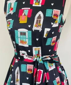 New In Lady Vintage Hepburn Juliet's Window 50's Swing Dress
