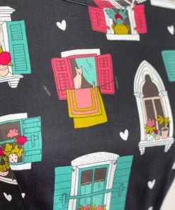 New In Lady Vintage Hepburn Juliet's Window 50's Swing Dress