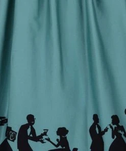 New In Lady Vintage Party 50's Swing Skirt Teal