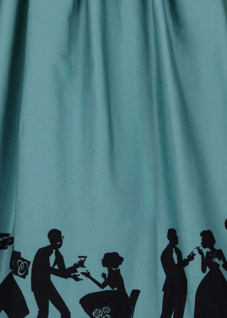 New In Lady Vintage Party 50's Swing Skirt Teal