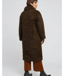 New In Louche Treerise Hair 70's Coat Khaki