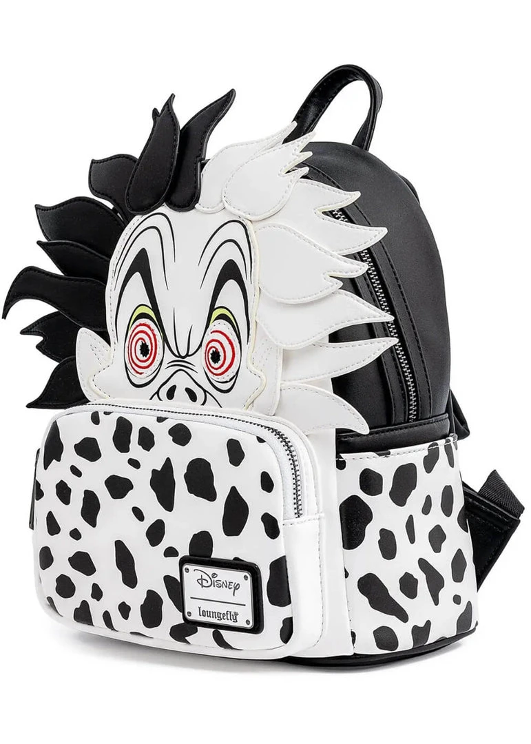 New In Loungefly Disney Villains Cruella De Vil Dalmation Spots Backpack