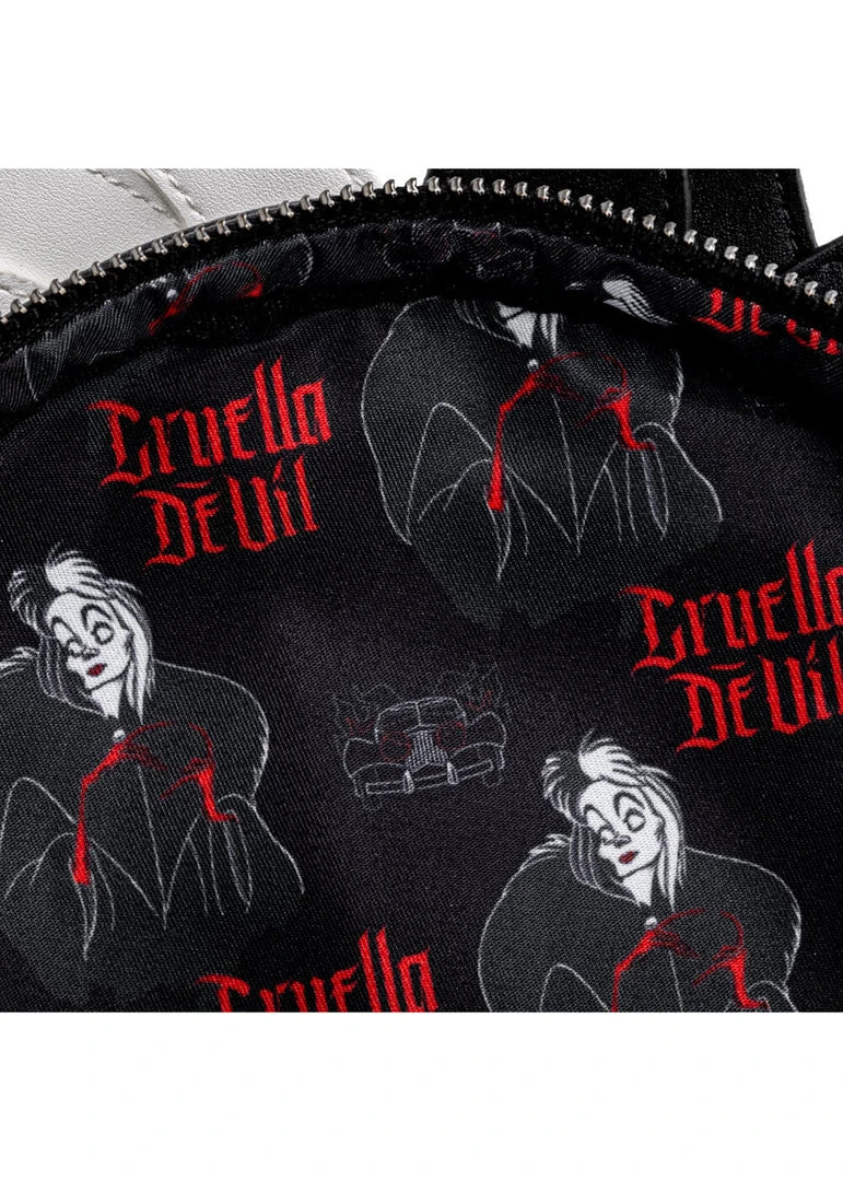 New In Loungefly Disney Villains Cruella De Vil Dalmation Spots Backpack