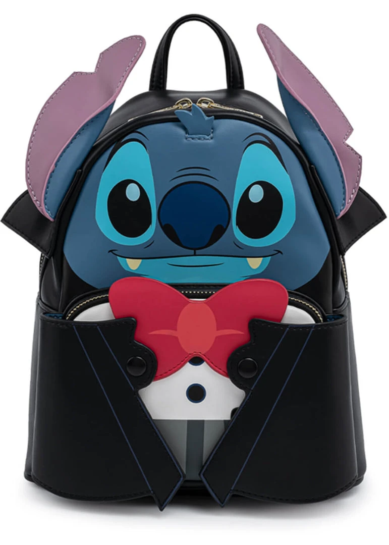 New In Loungefly Disney Lilo & Stitch Vampire Bow Tie Backpack