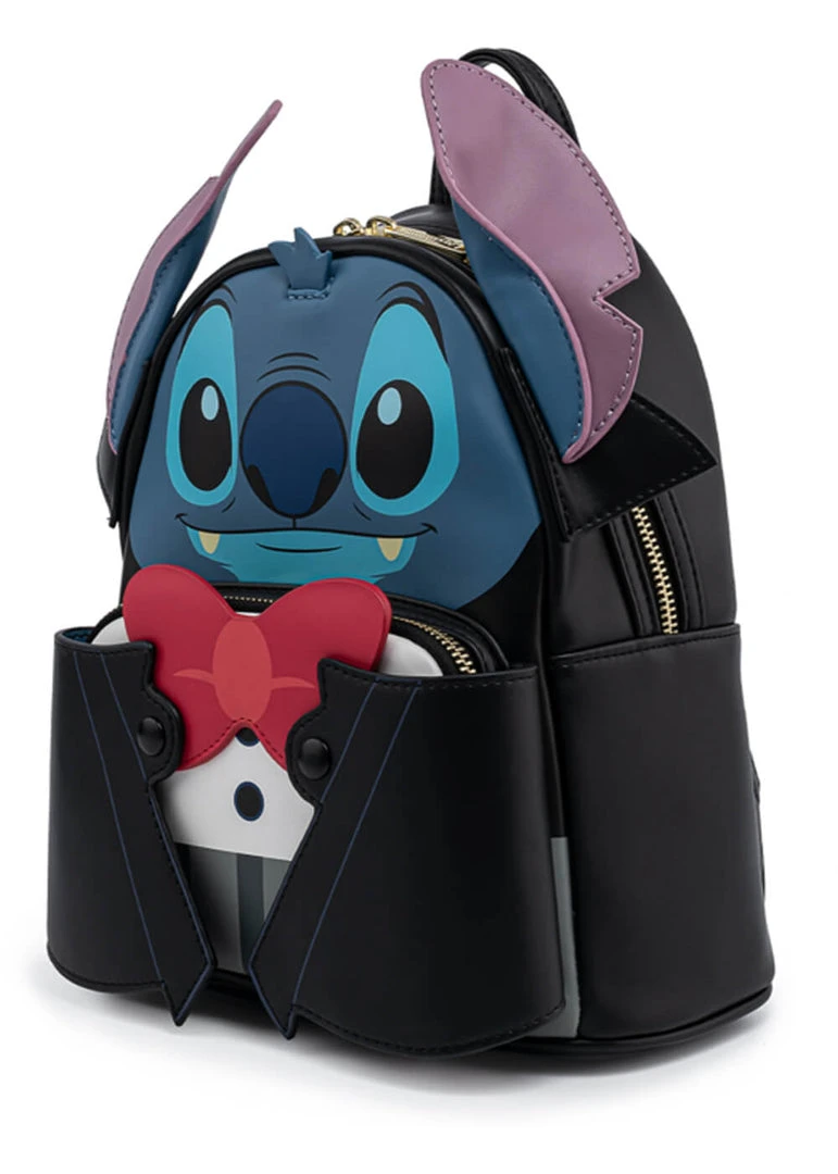 New In Loungefly Disney Lilo & Stitch Vampire Bow Tie Backpack
