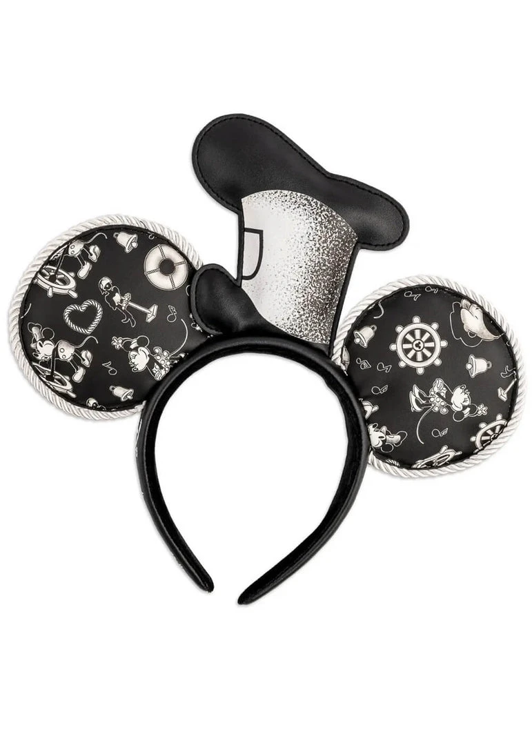 New In Loungefly Disney Steamboat Willie Hat Rope Headband