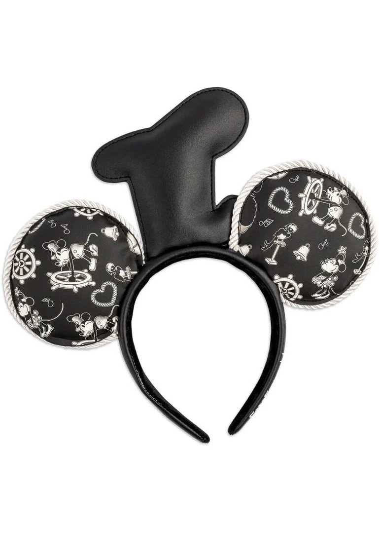 New In Loungefly Disney Steamboat Willie Hat Rope Headband