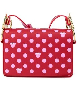Loungefly Disney Minnie Mouse Polkadot Bow Strap Shoulderbag Pink New In