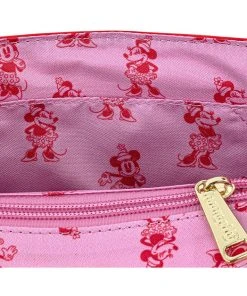 Loungefly Disney Minnie Mouse Polkadot Bow Strap Shoulderbag Pink New In