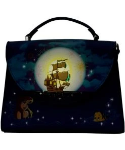 New In Loungefly Disney Little Mermaid Ariel Glow Fireworks Crossbody Bag Blue