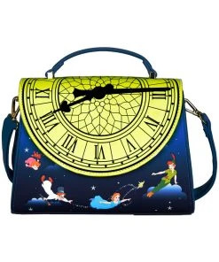 Loungefly Disney Peter Pan Glow Clock Crossbody Bag Blue