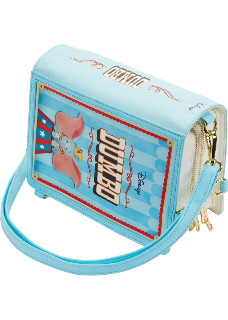 New In Loungefly Disney Dumbo Book Series Crossbody Backpack Blue