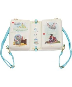New In Loungefly Disney Dumbo Book Series Crossbody Backpack Blue