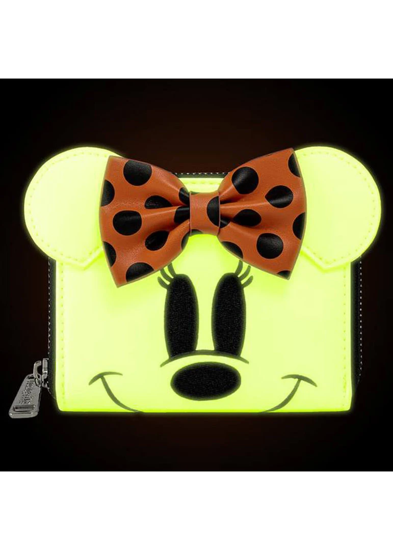 New In Loungefly Disney Ghost Minnie Glow In The Dark Wallet