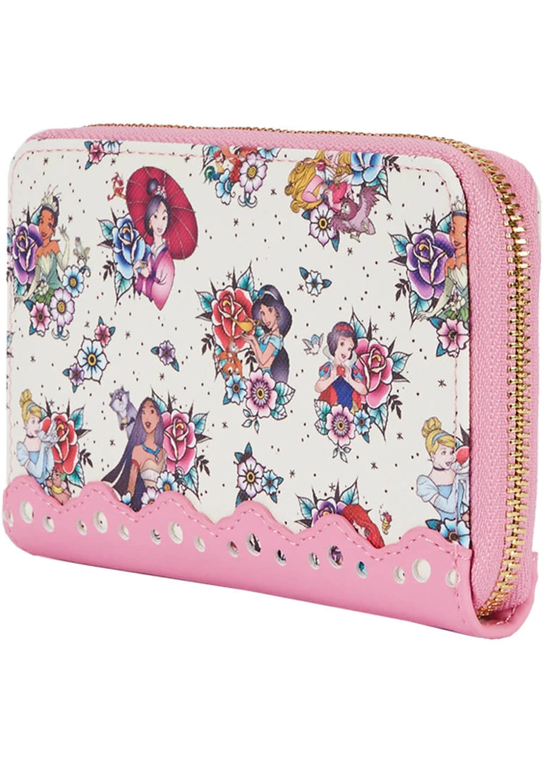Loungefly Disney Princess Tattoo AOP Wallet Multi New In