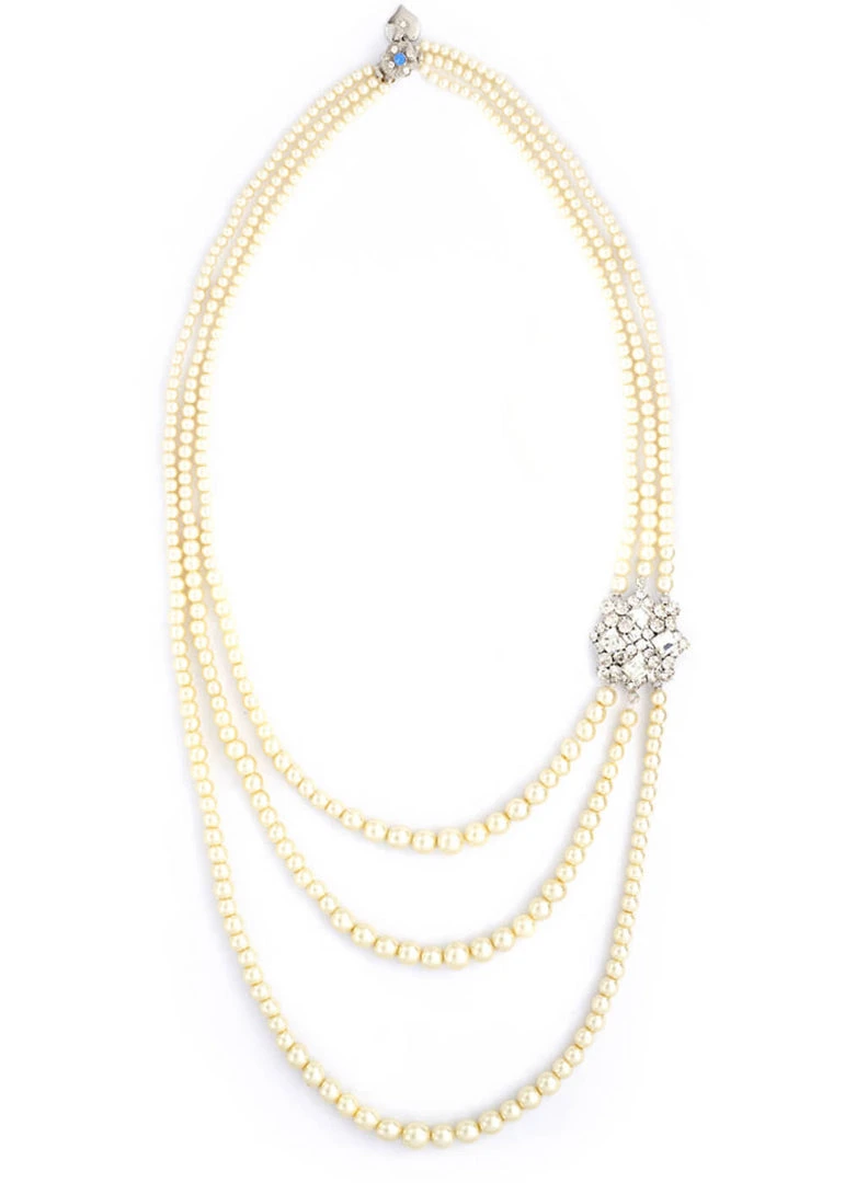 Love Vintage Duchess Pearl 20's Necklace Cream New In