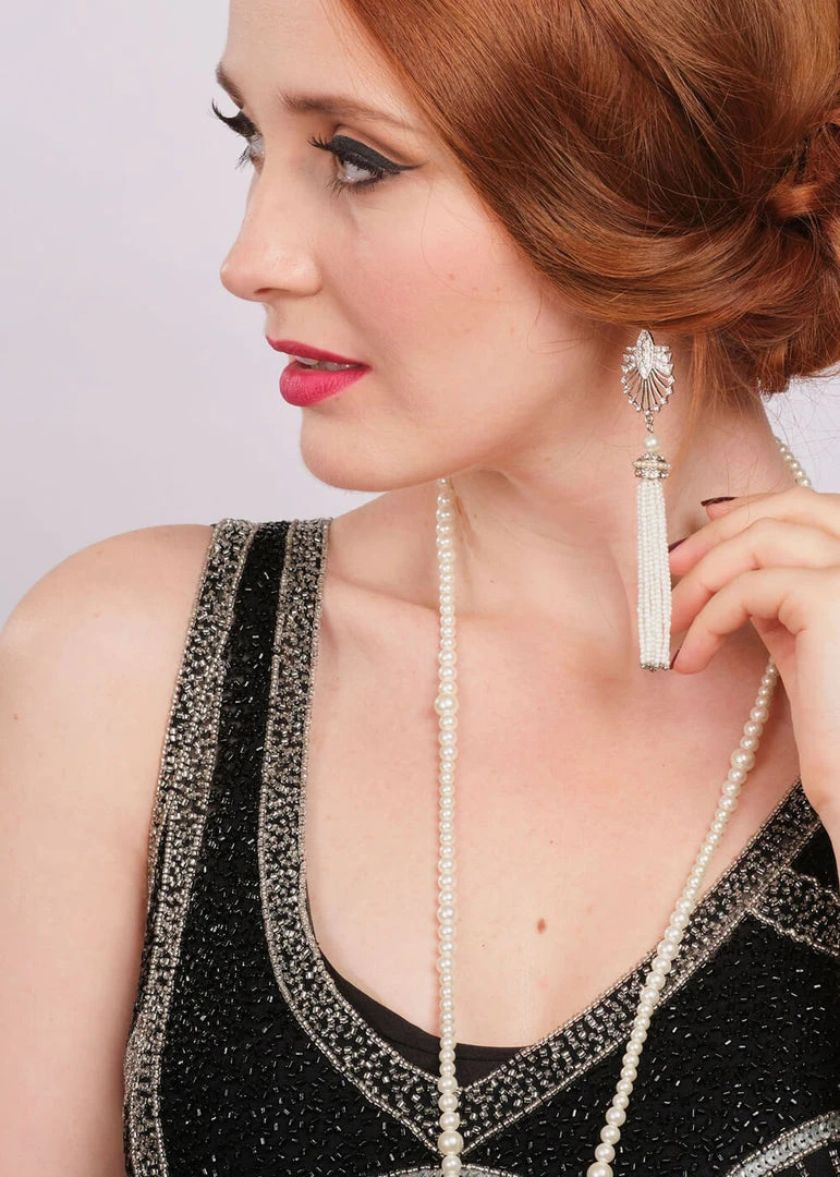 New In Love Vintage Art Deco Tassel 20's Earrings