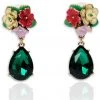 New In Love Vintage Frida Flower 50's Earrings Green