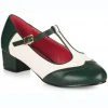 Lulu Hun Georgia 60's Pumps Green Ivory