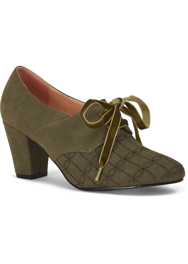 New In Lulu Hun Jenny 40's Pumps Olive