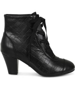 Lulu Hun Selma Quilted 40's Boots Black