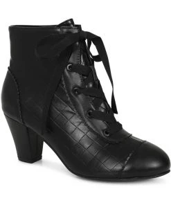 Lulu Hun Selma Quilted 40's Boots Black