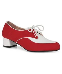 New In Lulu Hun Lalie Block Heel 60's Pumps Red