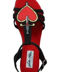 New In Lulu Hun Lottie Heart Tattoo 60's Sandals Red