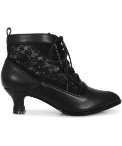 Lulu Hun Ilaria Lace 40's Ankleboots Black New In