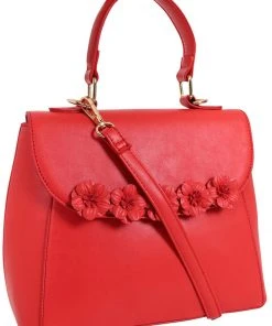 New In Lulu Hun Zoe Floral 50's Handbag Red