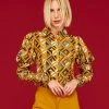 Minueto Greta Geo 60's Blouse Mustard