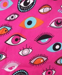 New In Minueto Eyes 70's Midi Dress Pink