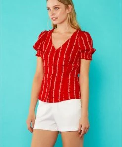 Minueto Rachel Serendipity 60's Blouse Red