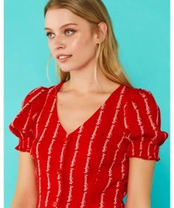 Minueto Rachel Serendipity 60's Blouse Red