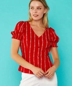 Minueto Rachel Serendipity 60's Blouse Red