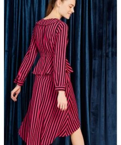 Minueto Bridget Stripe 70's Dress Pink