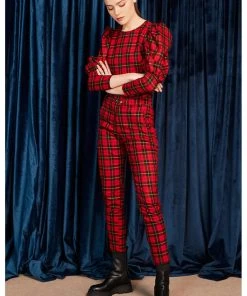 Minueto Graham Tartan 70's Trousers Red