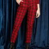 Minueto Graham Tartan 70's Trousers Red