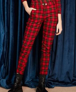 Minueto Graham Tartan 70's Trousers Red