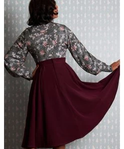 Miss Candyfloss Becky Bo 50's Swing Skirt Boysenberry Wine New In