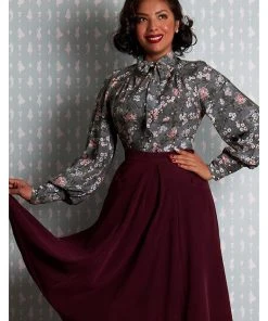 Miss Candyfloss Becky Bo 50's Swing Skirt Boysenberry Wine New In