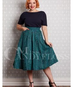 New In Miss Candyfloss Helora 50's Swing Skirt Teal