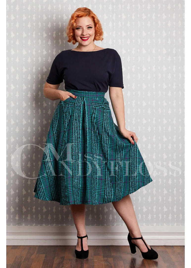 New In Miss Candyfloss Helora 50's Swing Skirt Teal